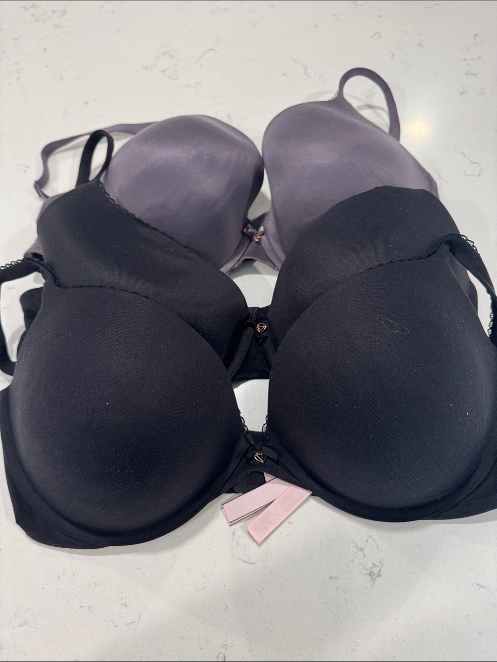 Victoria's Secret Black & Lavender T-Shirt Bras Duo